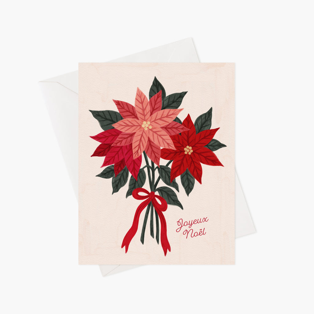 Carte de Noël - Poinsettias