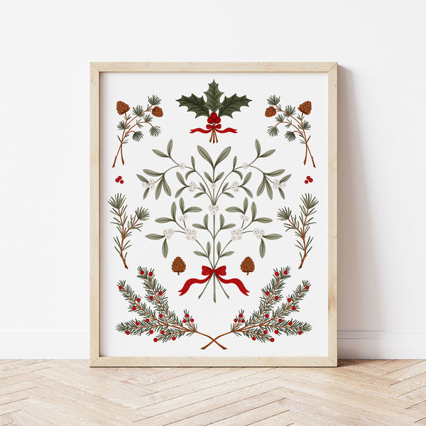 Affiche de Noël - Branches hivernales