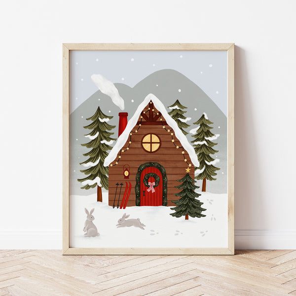 Affiche de Noël - Chalet de ski