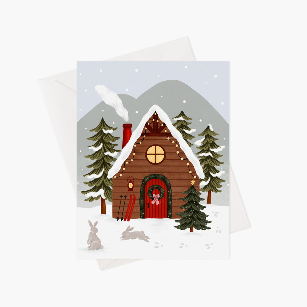 Carte de Noël - Chalet de ski