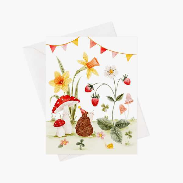 Carte de voeux - Bonne fête - Hérisson mignon