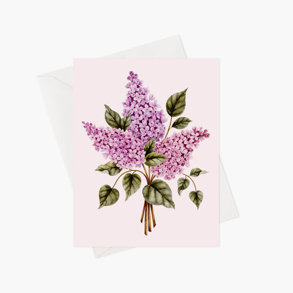 Carte de voeux florale - Lilas