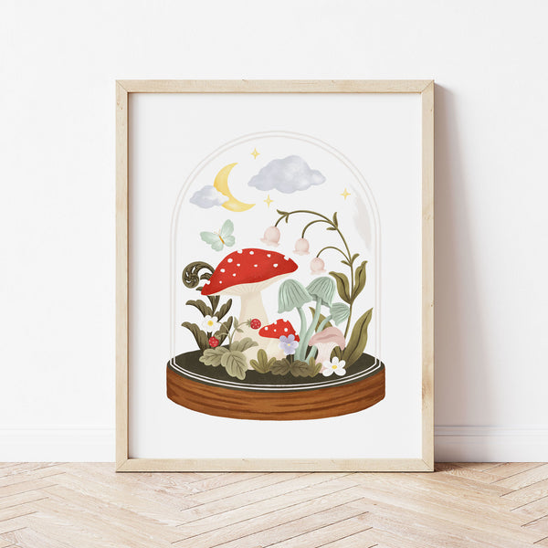 Affiche champignons et fleurs