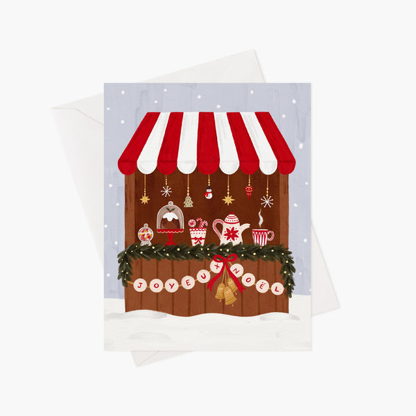 Carte de Noël - Marché de noël