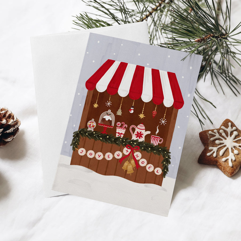 Carte de Noël - Marché de noël