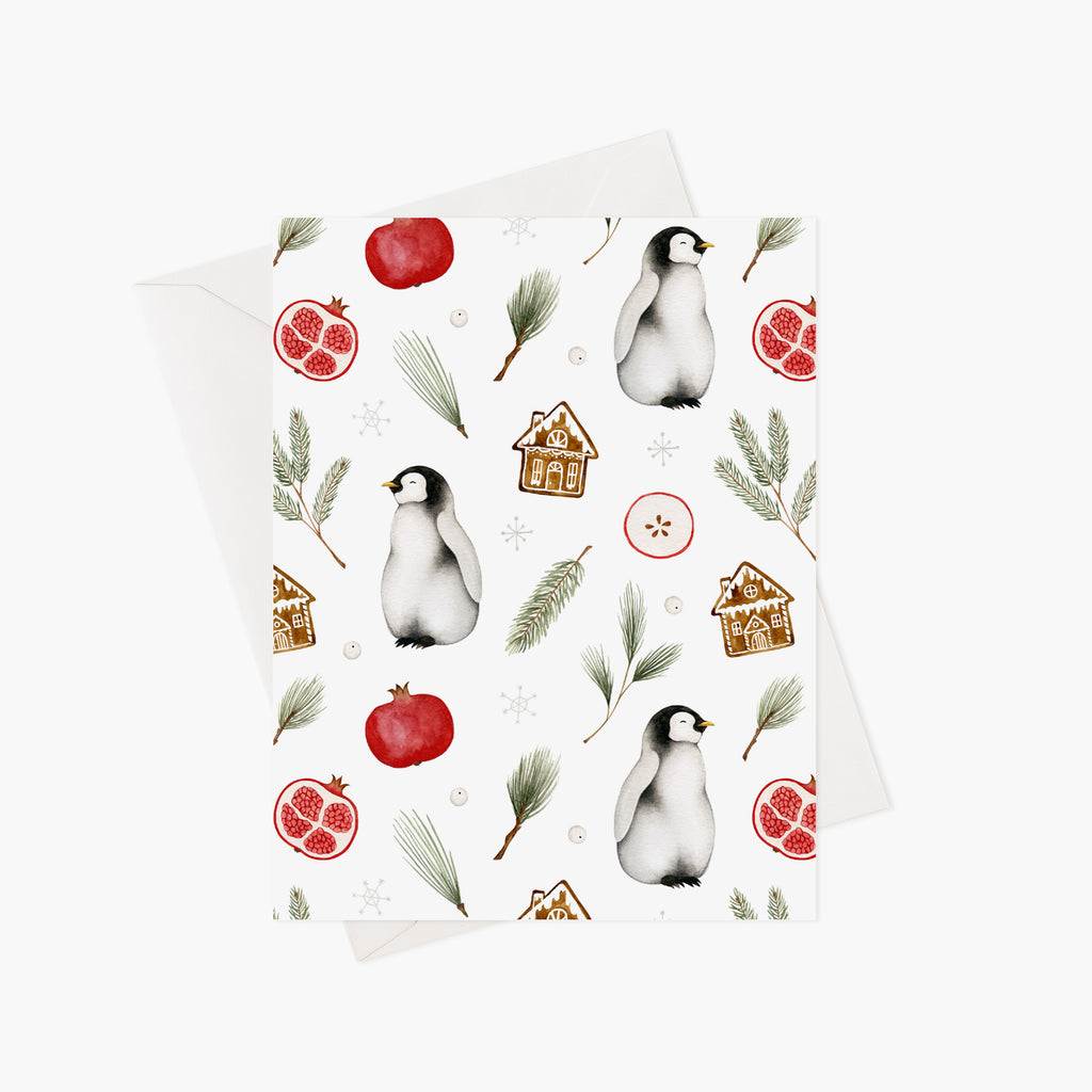 Carte de Noël - Pingouin