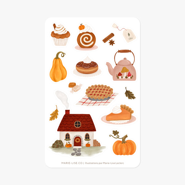Feuille d'autocollants - Automne thanksgiving