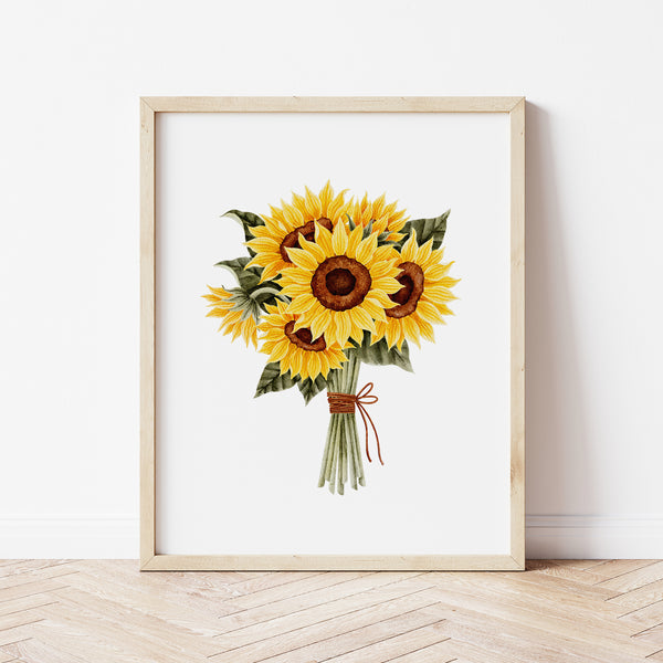 Affiche florale - bouquet de tournesols