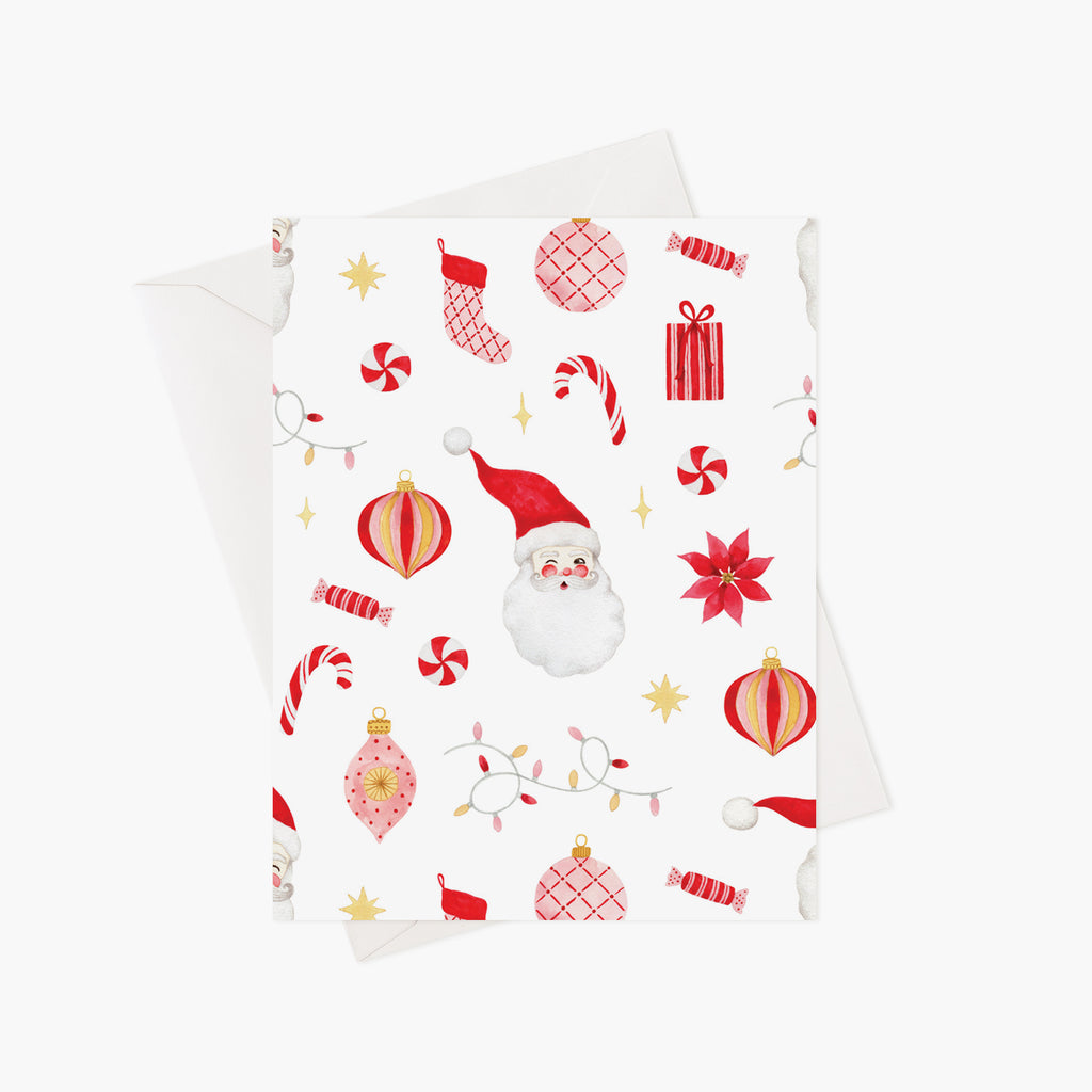 Carte de Noël - Père Noël vintage