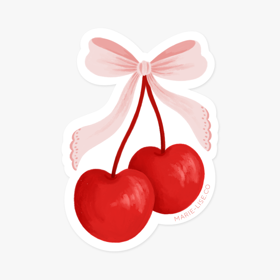 Autocollant cerises et boucle