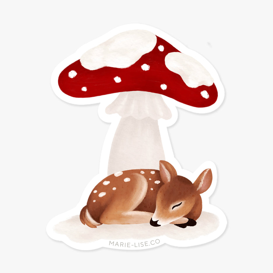 Sticker champignons marron - Sticker A moi Etiquette & Autocollant