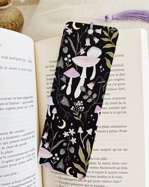 Marque-page - Fleurs et champignons